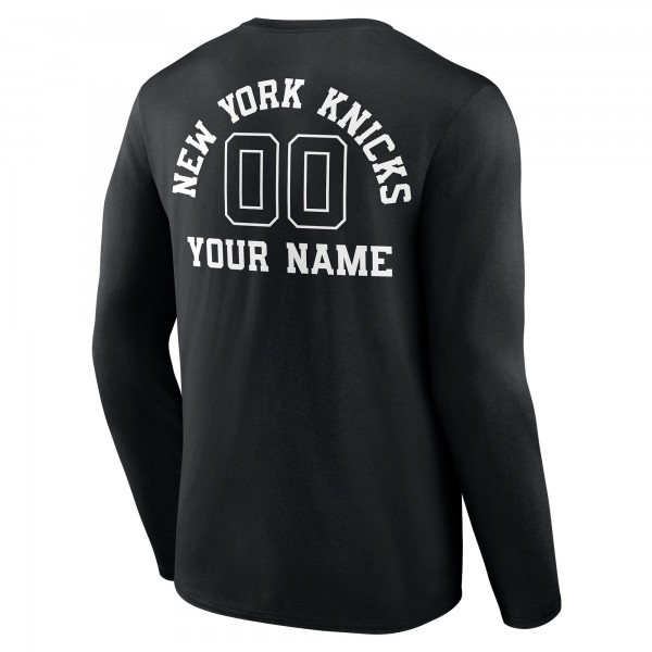 Футболка с длинным рукавом New York Knicks Personalized Name & Number Monochrome - Black