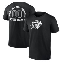 Футболка Oklahoma City Thunder Black Personalized Name & Number Monochrome