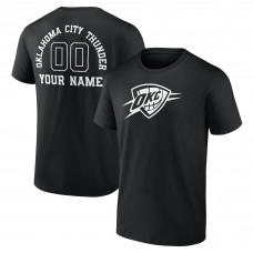 Футболка Oklahoma City Thunder Black Personalized Name & Number Monochrome