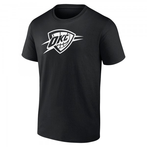 Футболка Oklahoma City Thunder Black Personalized Name & Number Monochrome