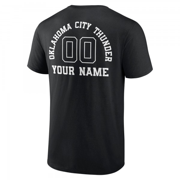 Футболка Oklahoma City Thunder Black Personalized Name & Number Monochrome