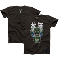 Футболка Milwaukee Bucks Hyperfly Unisex Year of the Dragon Lunar New Year Collection - Heather Black