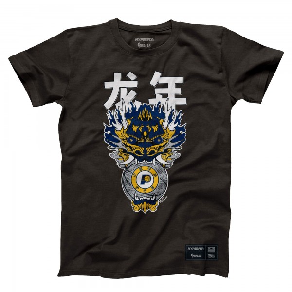 Футболка Indiana Pacers Hyperfly Unisex Year of the Dragon Lunar New Year Collection - Heather Black