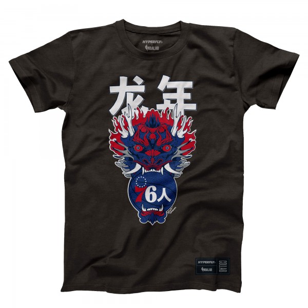 Unisex Philadelphia 76ers Hyperfly Heather Black Year of the Dragon Lunar New Year Collection T-Shirt