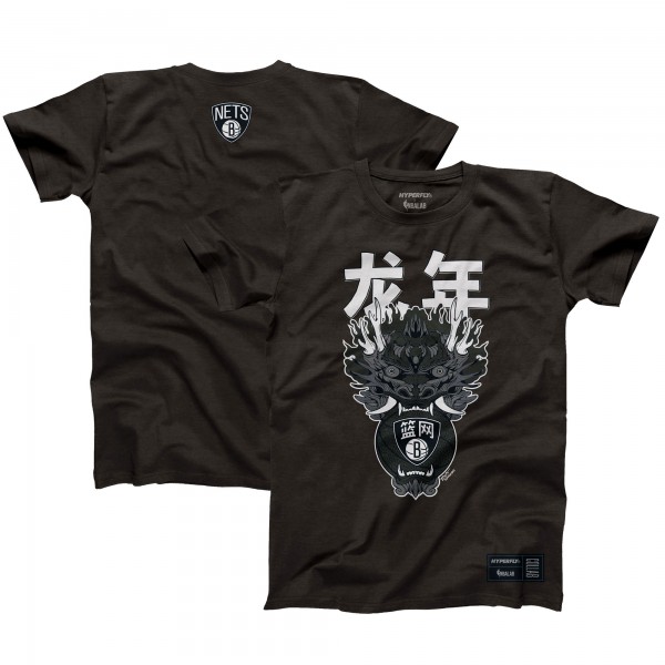 Футболка Brooklyn Nets Hyperfly Unisex Year of the Dragon Lunar New Year Collection - Heather Black