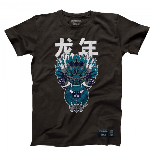 Футболка Charlotte Hornets Hyperfly Unisex Year of the Dragon Lunar New Year Collection - Heather Black