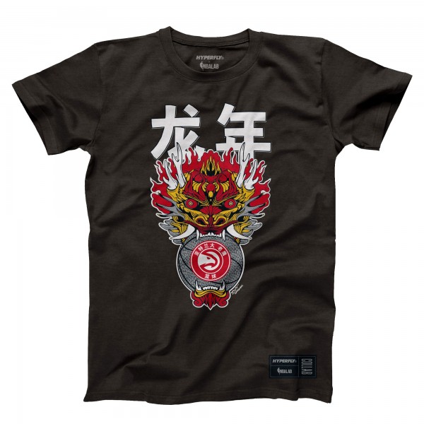 Футболка Atlanta Hawks Hyperfly Unisex Year of the Dragon Lunar New Year Collection - Heather Black