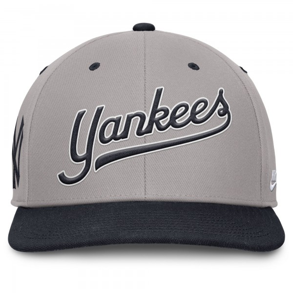 New York Yankees Nike Gray/Navy Cooperstown Collection Pro Performance Snapback Hat