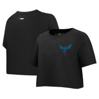 Женская футболка Charlotte Hornets Pro Standard Black Jewels Boxy Cropped