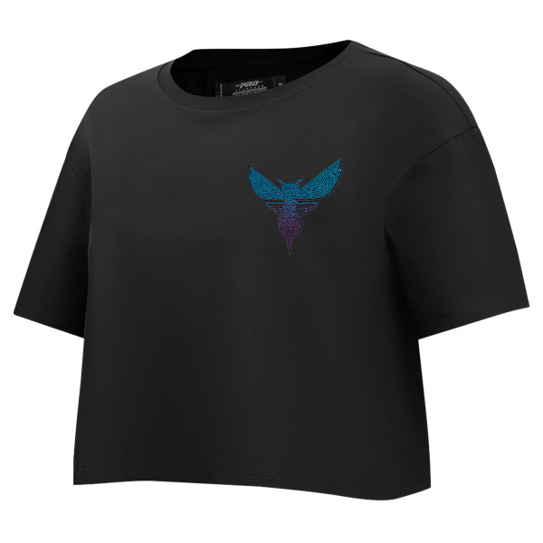 Женская футболка Charlotte Hornets Pro Standard Black Jewels Boxy Cropped