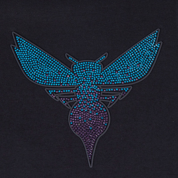 Женская футболка Charlotte Hornets Pro Standard Black Jewels Boxy Cropped