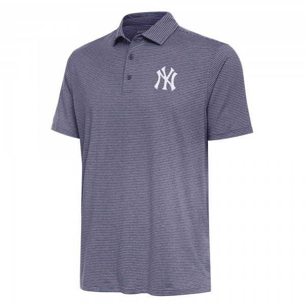 New York Yankees Antigua Heather Navy Scheme Polo