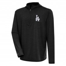 Los Angeles Dodgers Antigua Heather Black Tidy Quarter-Zip Hoodie