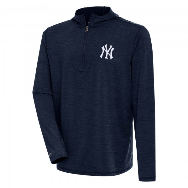 Кофта на короткой молнии New York Yankees Antigua Heather Navy Tidy