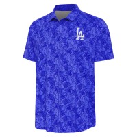 Los Angeles Dodgers Antigua Royal Tonal Logo Resort Button-Up Shirt