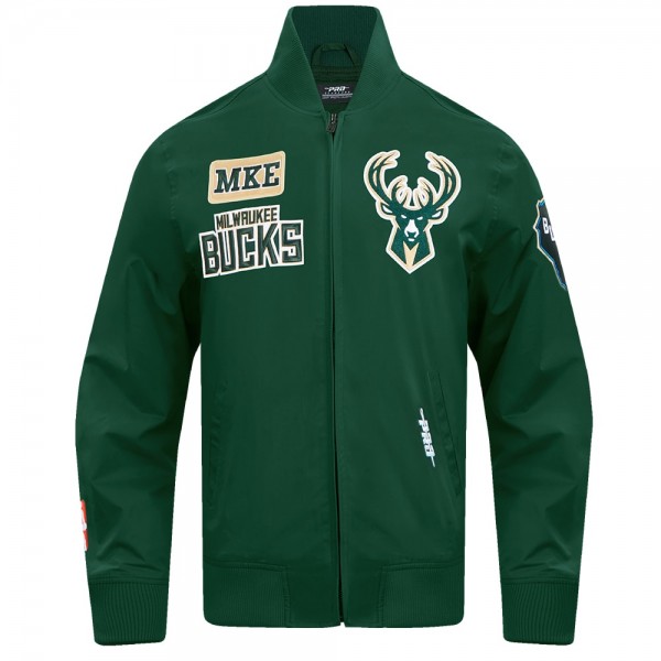 Кофта на молнии Milwaukee Bucks Pro Standard Area Code Twill - Hunter Green