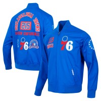 Philadelphia 76ers Pro Standard Royal Area Code Twill Full-Zip Jacket