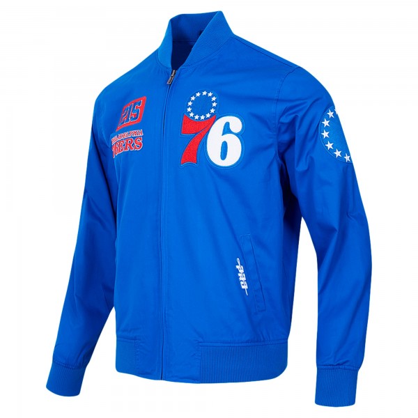Philadelphia 76ers Pro Standard Royal Area Code Twill Full-Zip Jacket