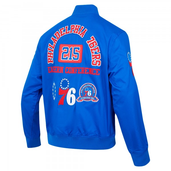 Philadelphia 76ers Pro Standard Royal Area Code Twill Full-Zip Jacket