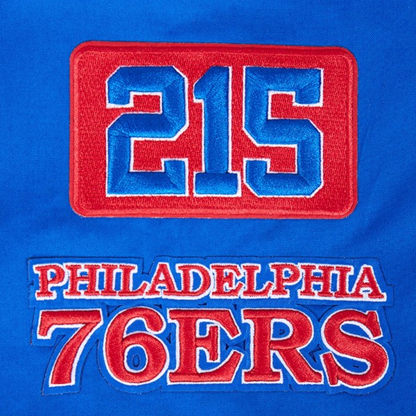 Philadelphia 76ers Pro Standard Royal Area Code Twill Full-Zip Jacket