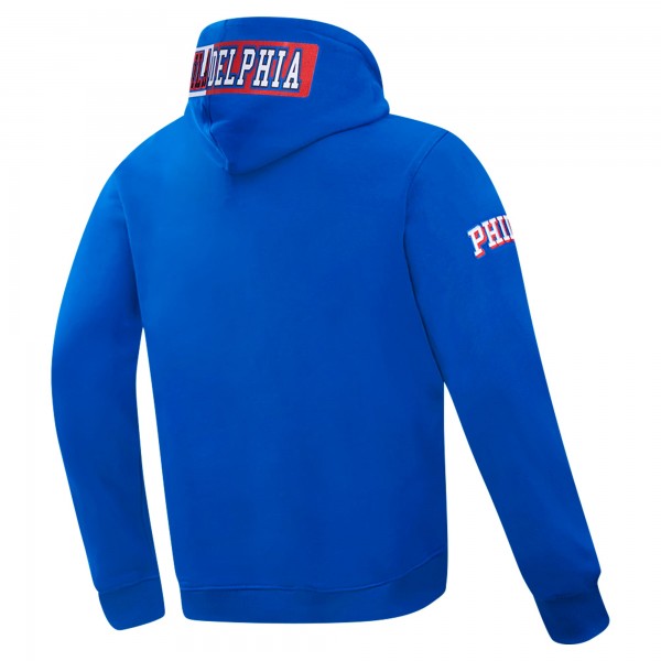 Philadelphia 76ers Pro Standard Royal Split Logo Pullover Hoodie