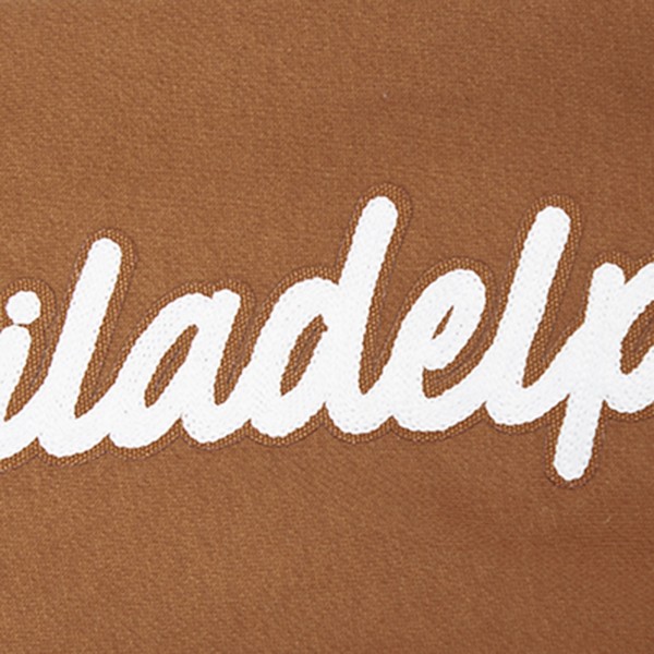 Philadelphia 76ers Pro Standard Brown Paint the City Drop Shoulder Pullover Hoodie