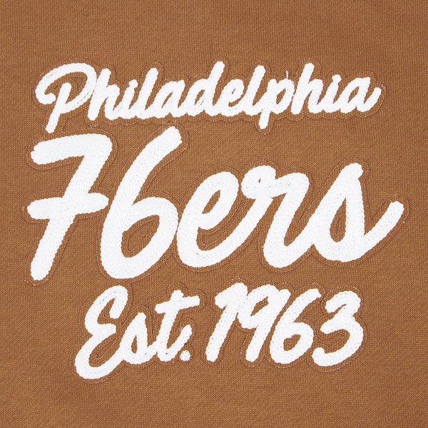 Philadelphia 76ers Pro Standard Brown Paint the City Drop Shoulder Pullover Hoodie
