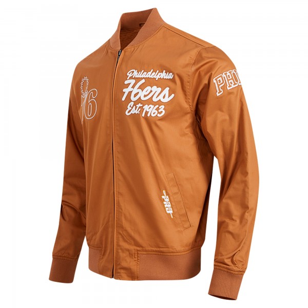 Philadelphia 76ers Pro Standard Brown Paint The City Full-Zip Jacket