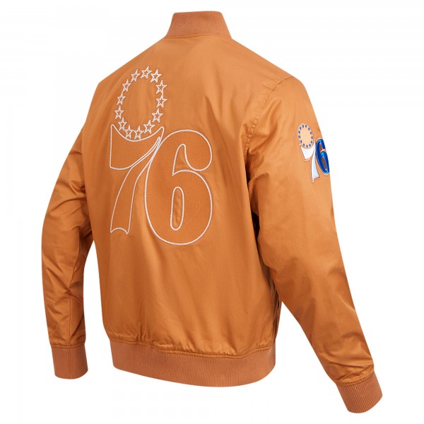 Philadelphia 76ers Pro Standard Brown Paint The City Full-Zip Jacket