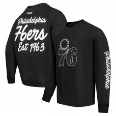 Philadelphia 76ers Pro Standard Black Paint the City Drop Shoulder Sweatshirt