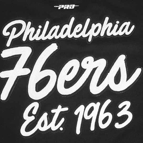 Philadelphia 76ers Pro Standard Black Paint the City Drop Shoulder Sweatshirt