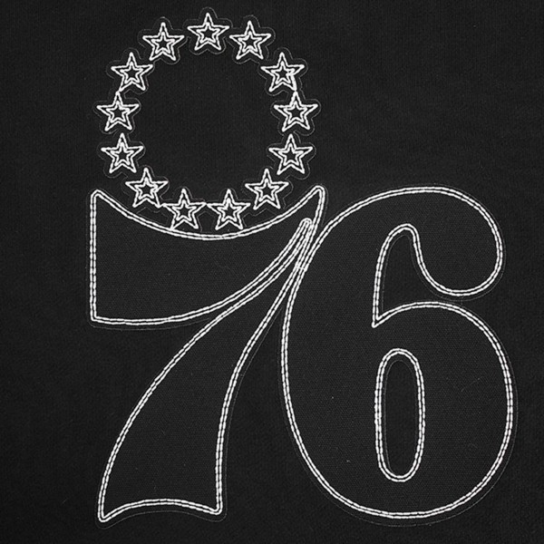 Philadelphia 76ers Pro Standard Black Paint the City Drop Shoulder Sweatshirt