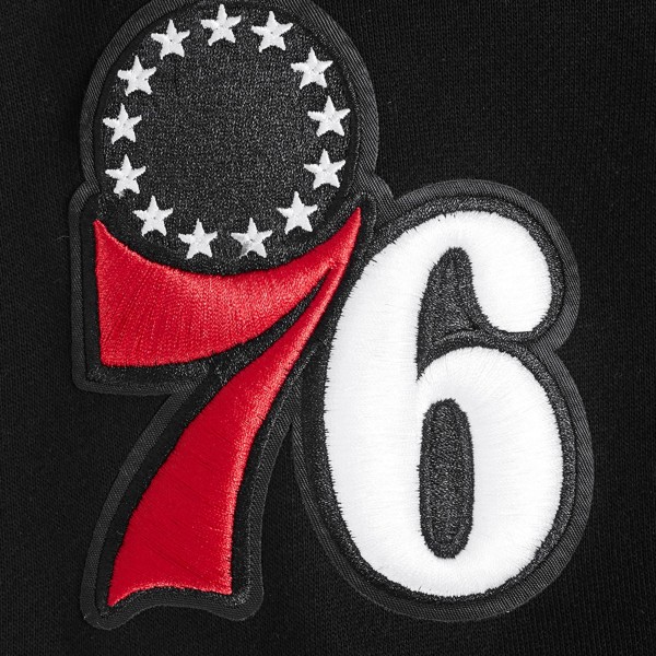 Philadelphia 76ers Pro Standard Black Paint the City Drop Shoulder Sweatshirt