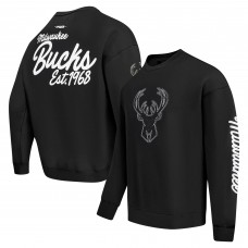 Milwaukee Bucks Pro Standard Black Paint the City Drop Shoulder Sweatshirt