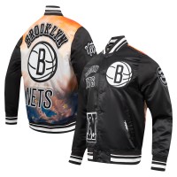 Бомбер Brooklyn Nets Pro Standard Sublimated Satin - Black