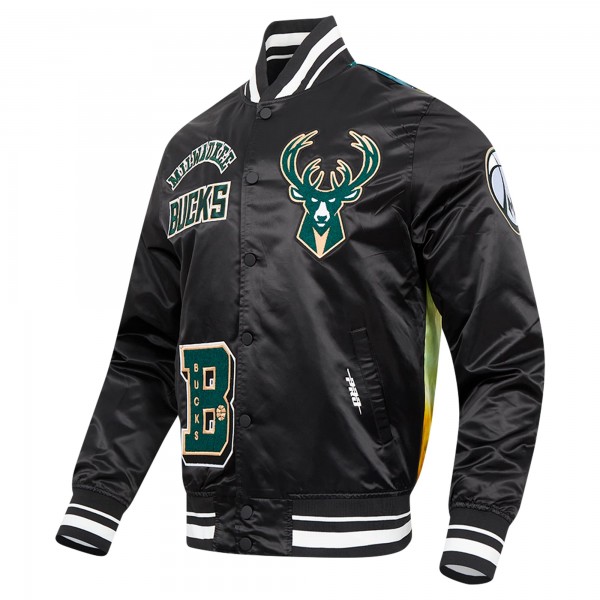 Бомбер Milwaukee Bucks Pro Standard Sublimated Satin - Black