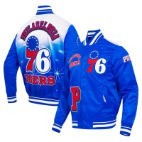 Philadelphia 76ers Pro Standard Royal Sublimated Satin Full-Snap Jacket