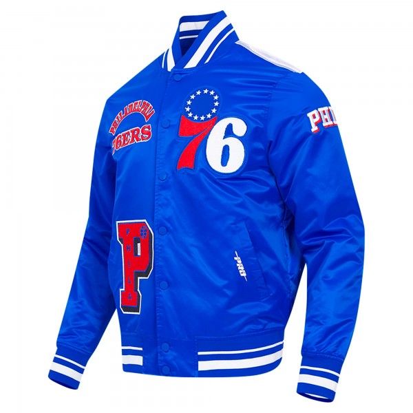 Philadelphia 76ers Pro Standard Royal Sublimated Satin Full-Snap Jacket