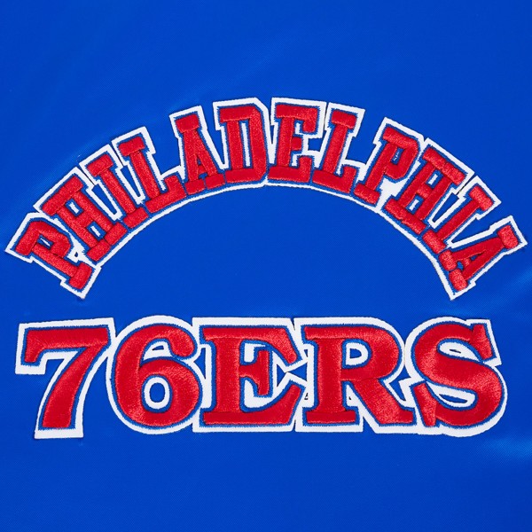 Philadelphia 76ers Pro Standard Royal Sublimated Satin Full-Snap Jacket