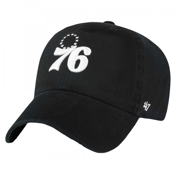 Бейсболка Philadelphia 76ers 47 Black Core Logo Clean Up