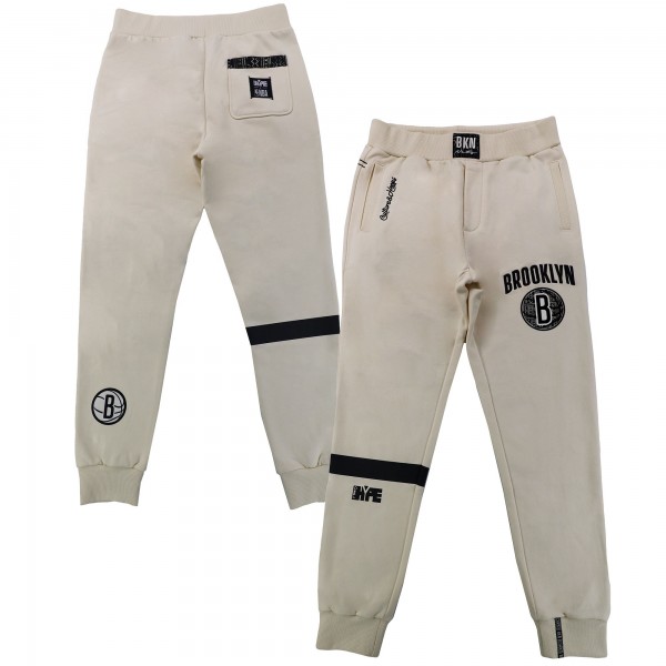 Спортивные штаны Brooklyn Nets NBA x Two Hype Unisex Culture & Hoops Heavyweight – Cream