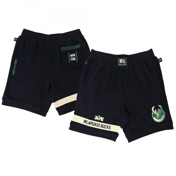 Unisex Milwaukee Bucks NBA x Two Hype Black Culture & Hoops Premium Classic Fleece Shorts