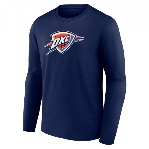 Футболка с длинным рукавом Oklahoma City Thunder Navy Primary Logo