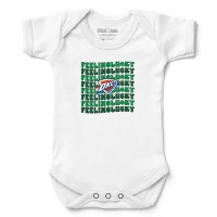 Newborn & Малышам Oklahoma City Thunder Chad & Jake White St. Patricks Day Feeling Lucky Bodysuit