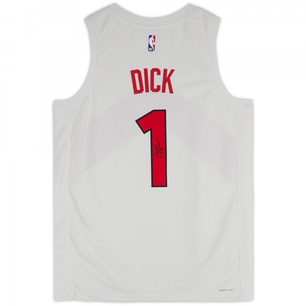 Gradey Dick Toronto Raptors Autographed Fanatics Authentic White Nike Association Edition Swingman Jersey