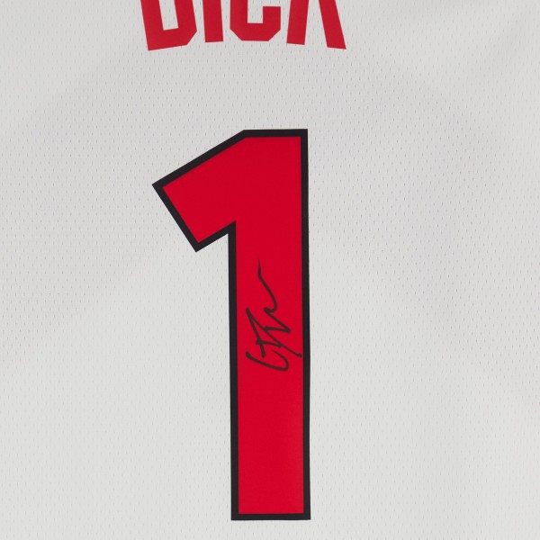 Gradey Dick Toronto Raptors Autographed Fanatics Authentic White Nike Association Edition Swingman Jersey