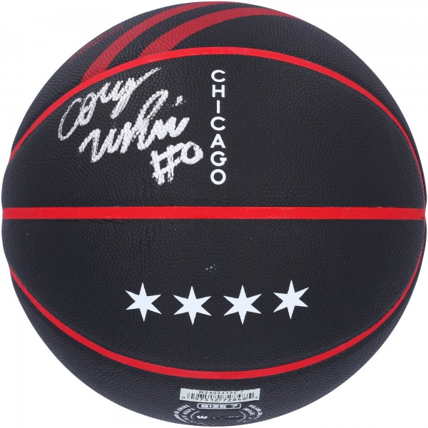 Мяч Coby White Chicago Bulls Autographed Authentic 2023-24 City Edition Collectors