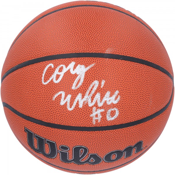 Мяч Coby White Chicago Bulls Autographed Authentic Wilson Authentic Series Indoor/Outdoor