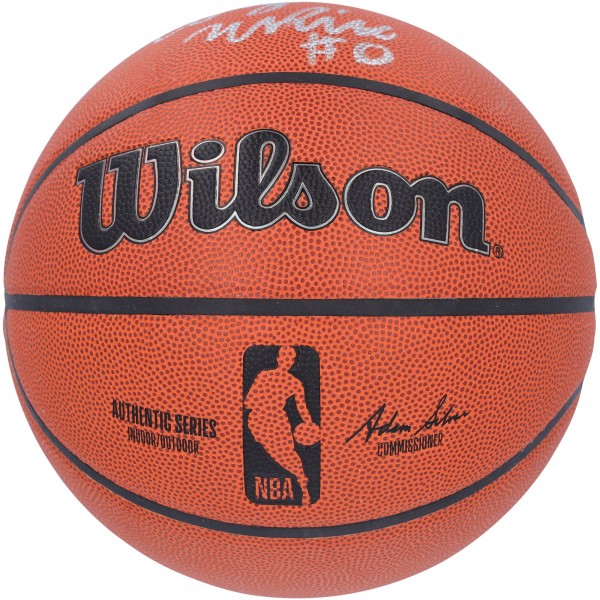 Мяч Coby White Chicago Bulls Autographed Authentic Wilson Authentic Series Indoor/Outdoor