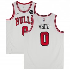 Игровая джерси Coby White Chicago Bulls Autographed Fanatics Authentic White Nike Association Edition Swingman